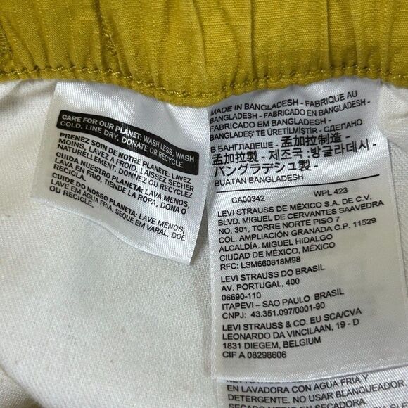 Levis Shorts Men's Extra Large Yellow Ripstop Belted Utility Zip Pocket - Picture 9 of 11